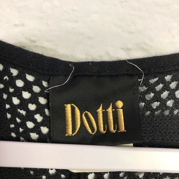 Dotti Black Mesh Wavy Print Tshirt Swim Cover Up L - Picture 6 of 7